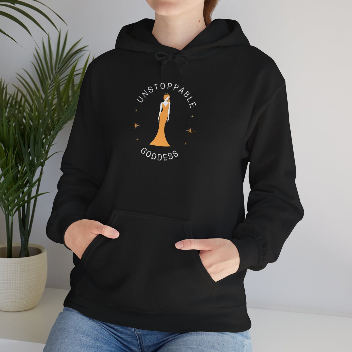 Unstoppable Goddess Hooded Sweatshirt - Empowering Unisex Heavy Blend™ Hoodie