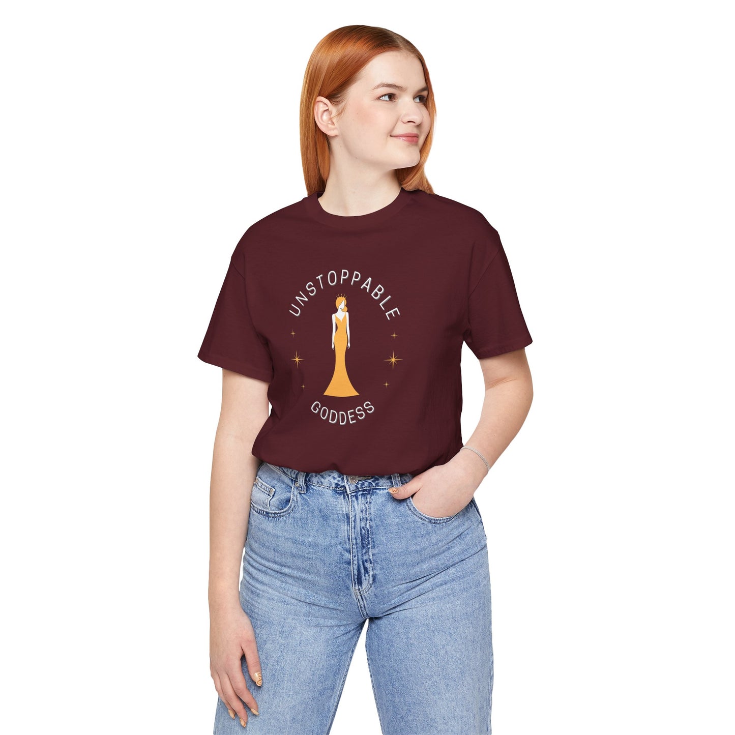 Unstoppable Goddess T-Shirt - Empowering Unisex Short Sleeve Tee