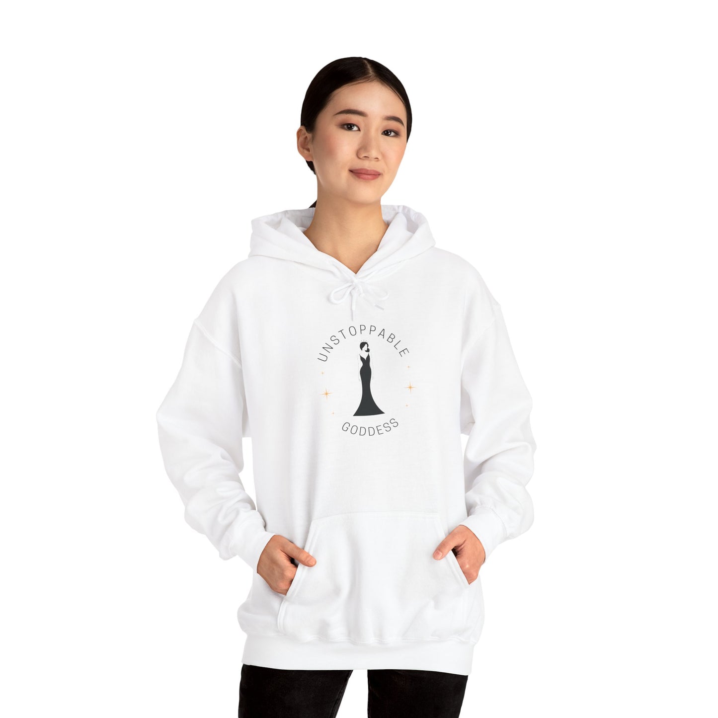 Unstoppable Goddess Hooded Sweatshirt - Empowering Unisex Heavy Blend™ Hoodie