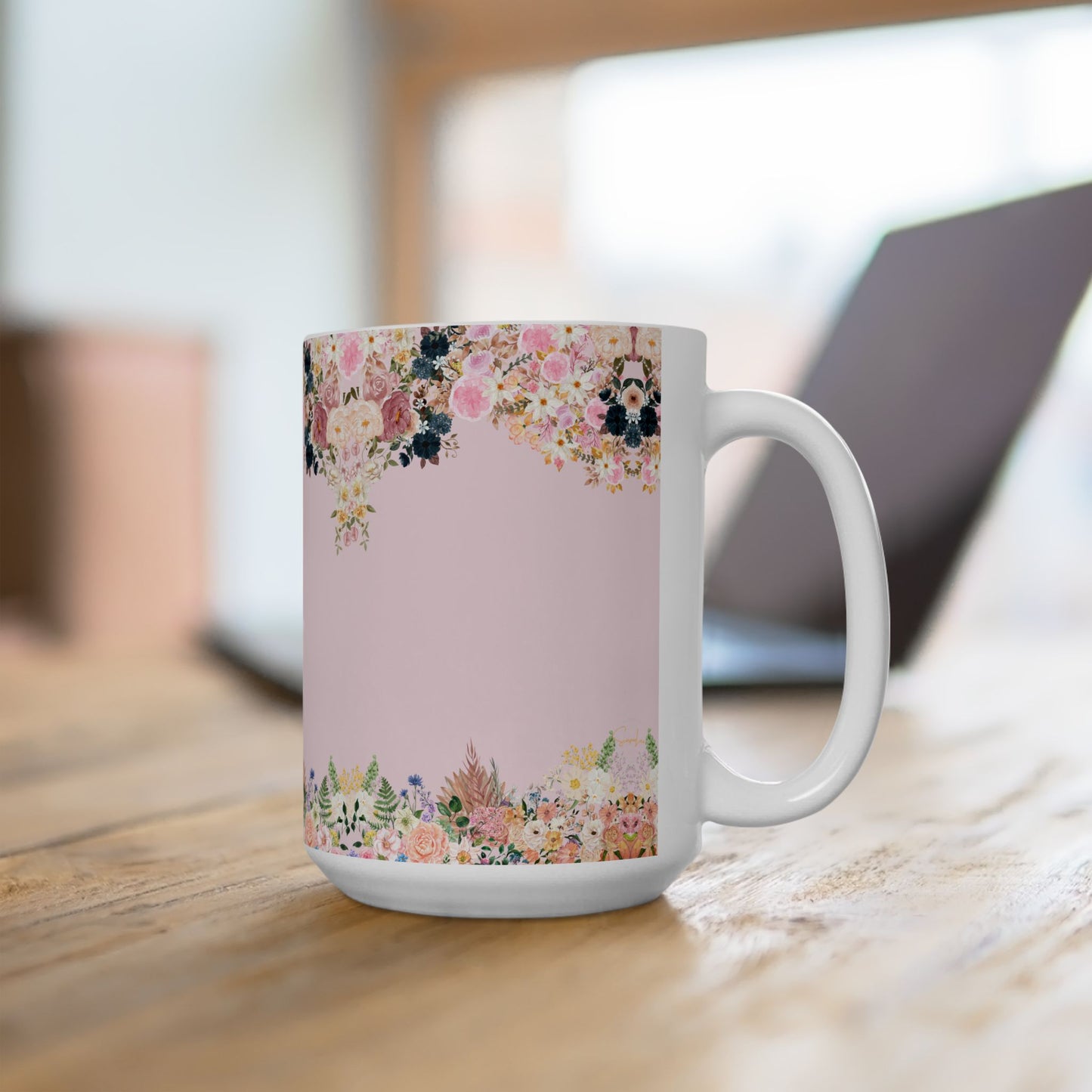 Floral Ceramic Mug – Beautiful Blooming Design for Coffee Lovers