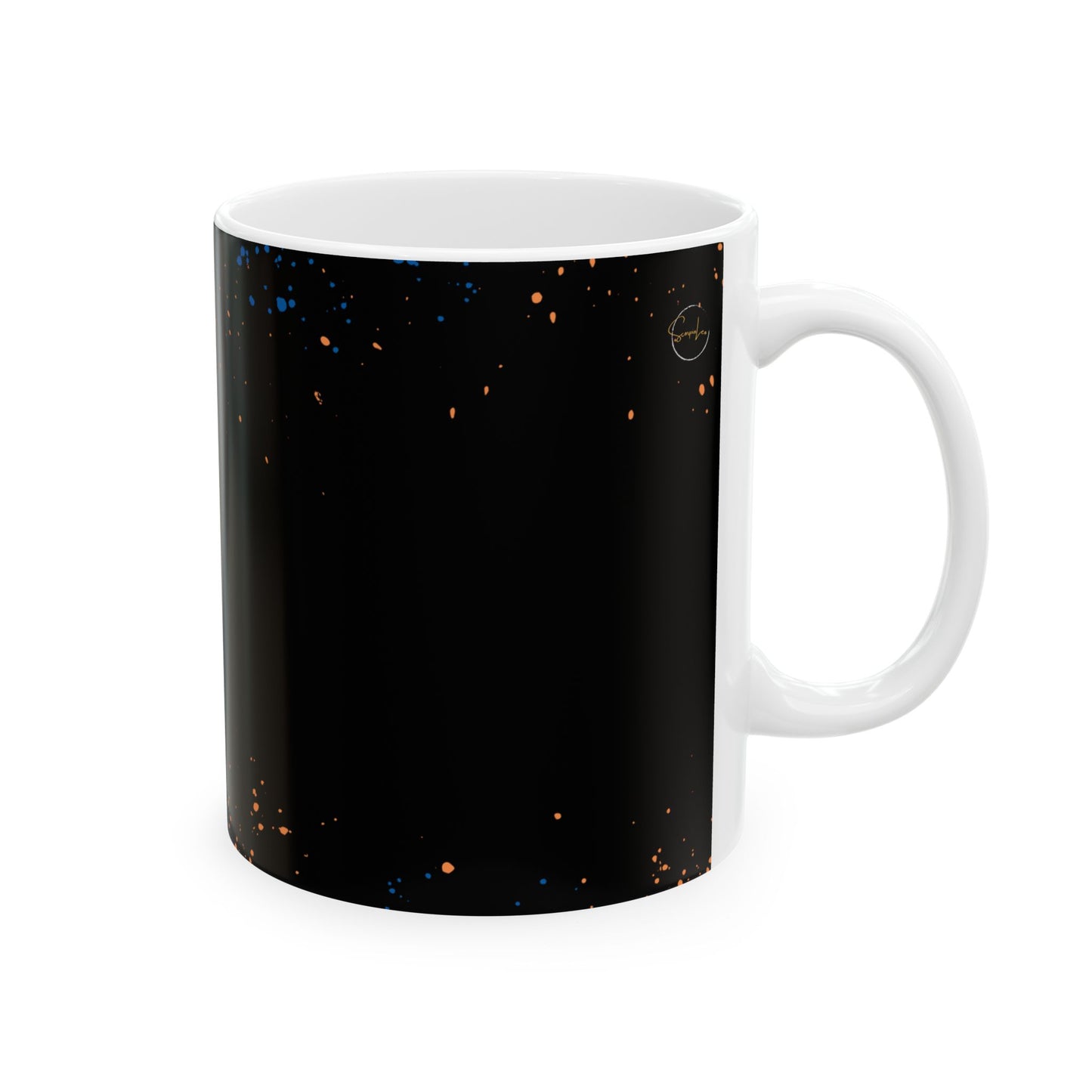 Mug with 'Too Glam to Give a Damn' Quote Neon Paint Splash Design