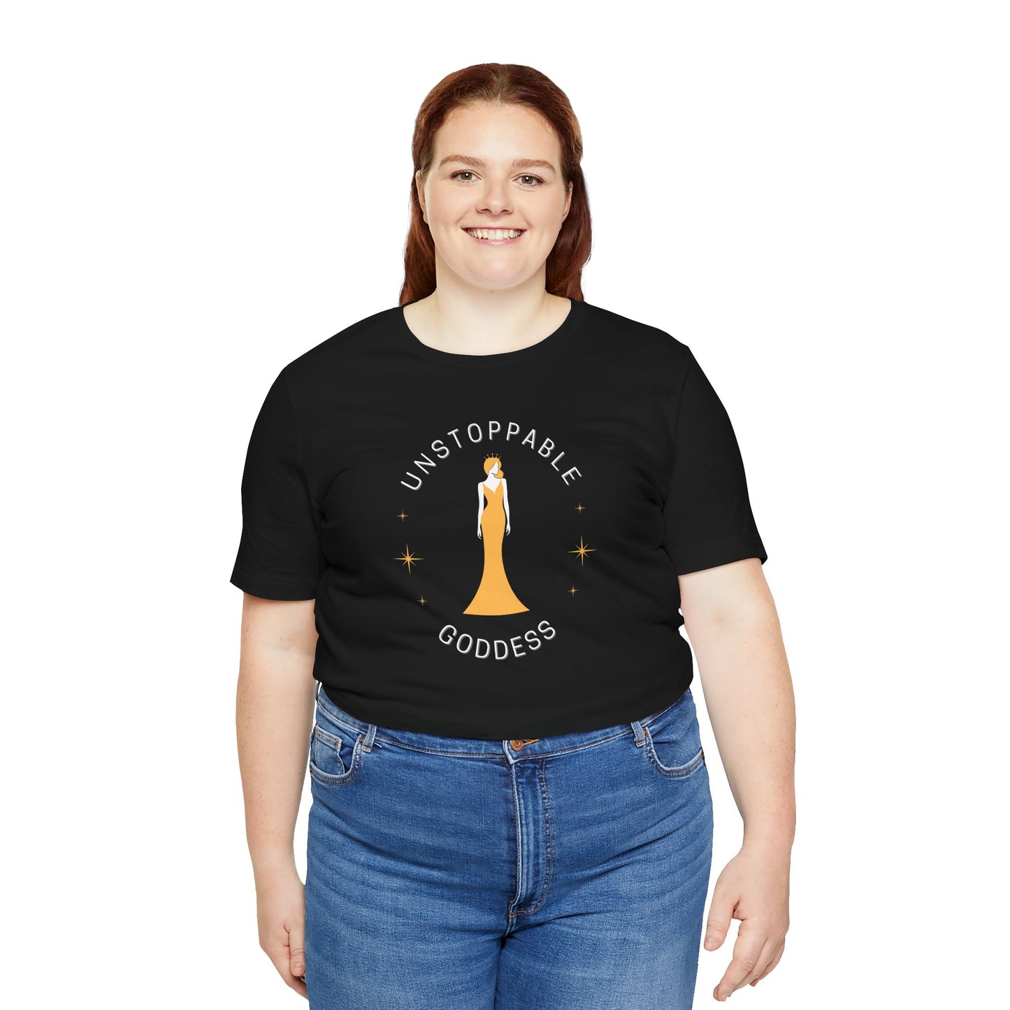 Unstoppable Goddess T-Shirt - Empowering Unisex Short Sleeve Tee