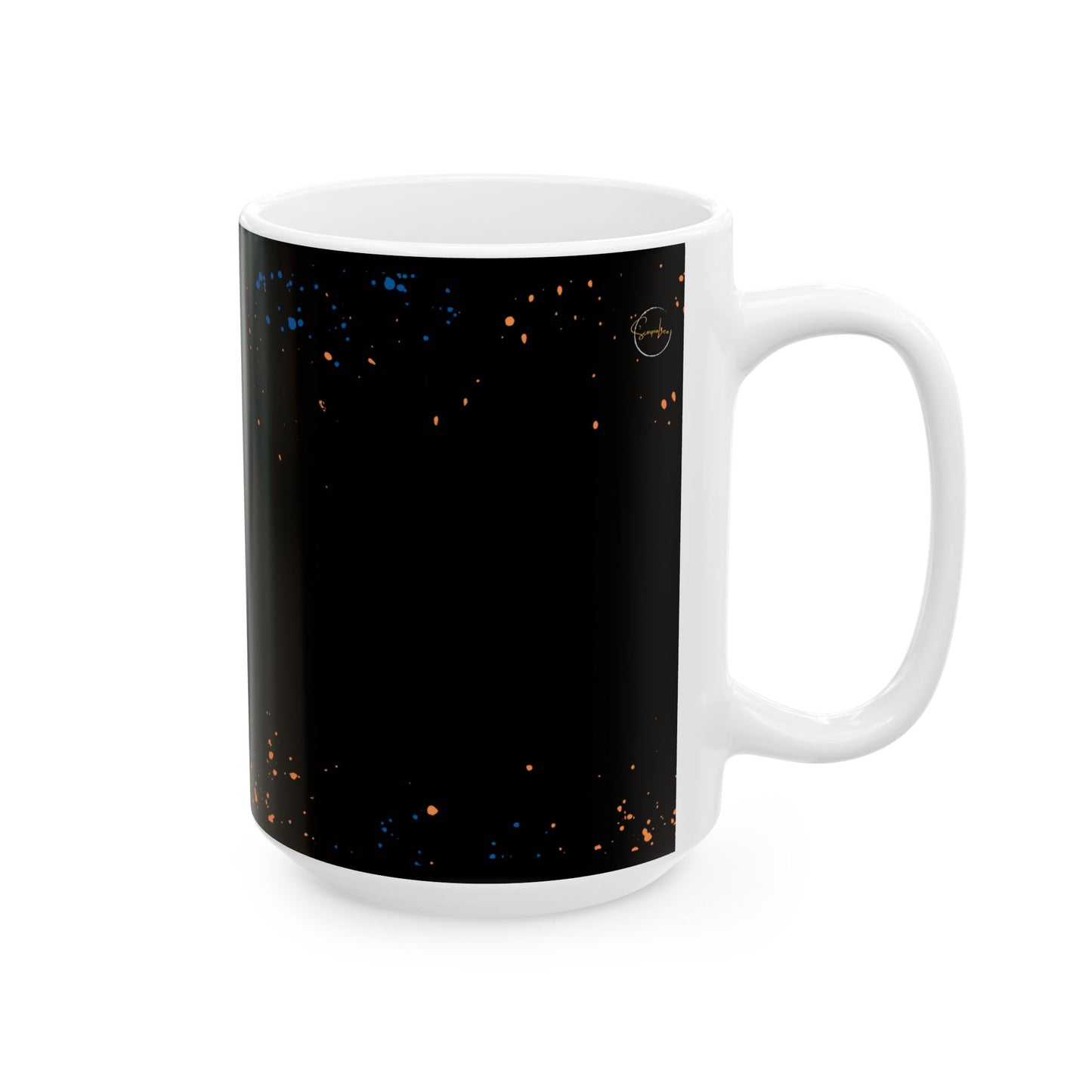 Mug with 'Too Glam to Give a Damn' Quote Neon Paint Splash Design