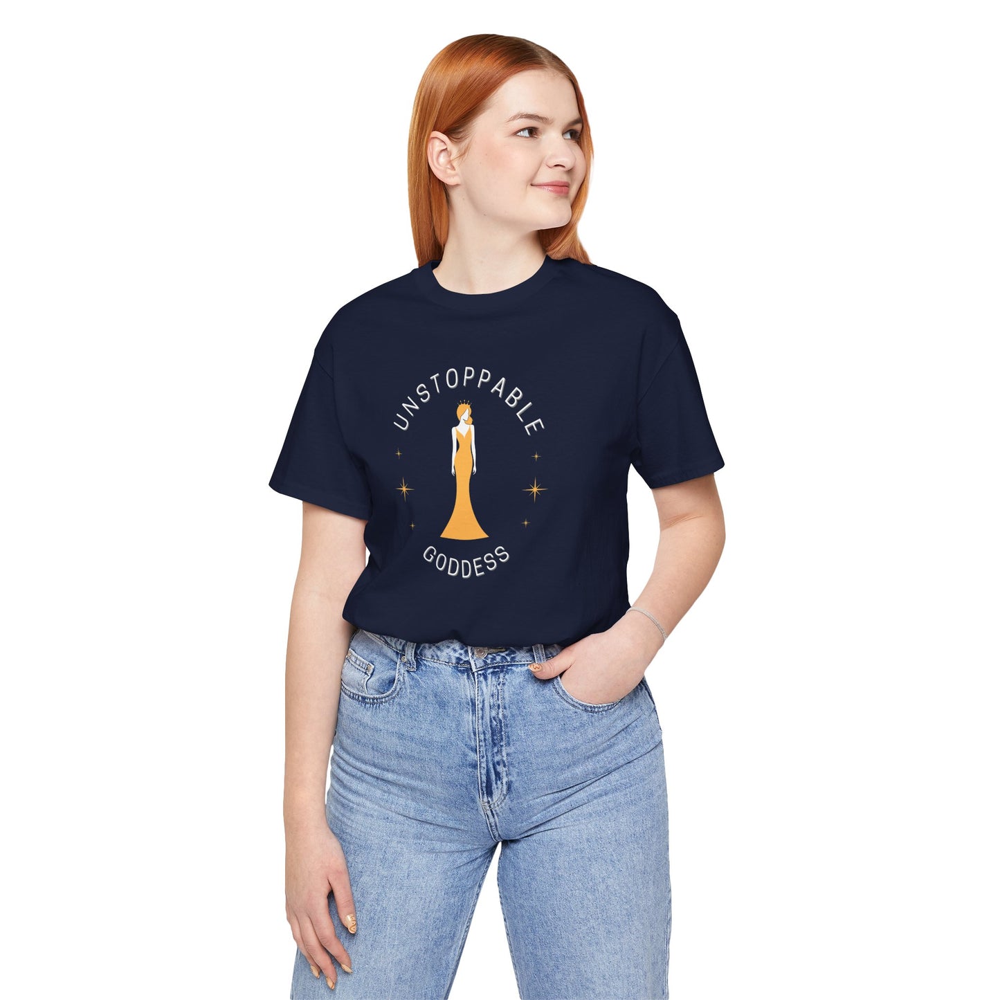 Unstoppable Goddess T-Shirt - Empowering Unisex Short Sleeve Tee