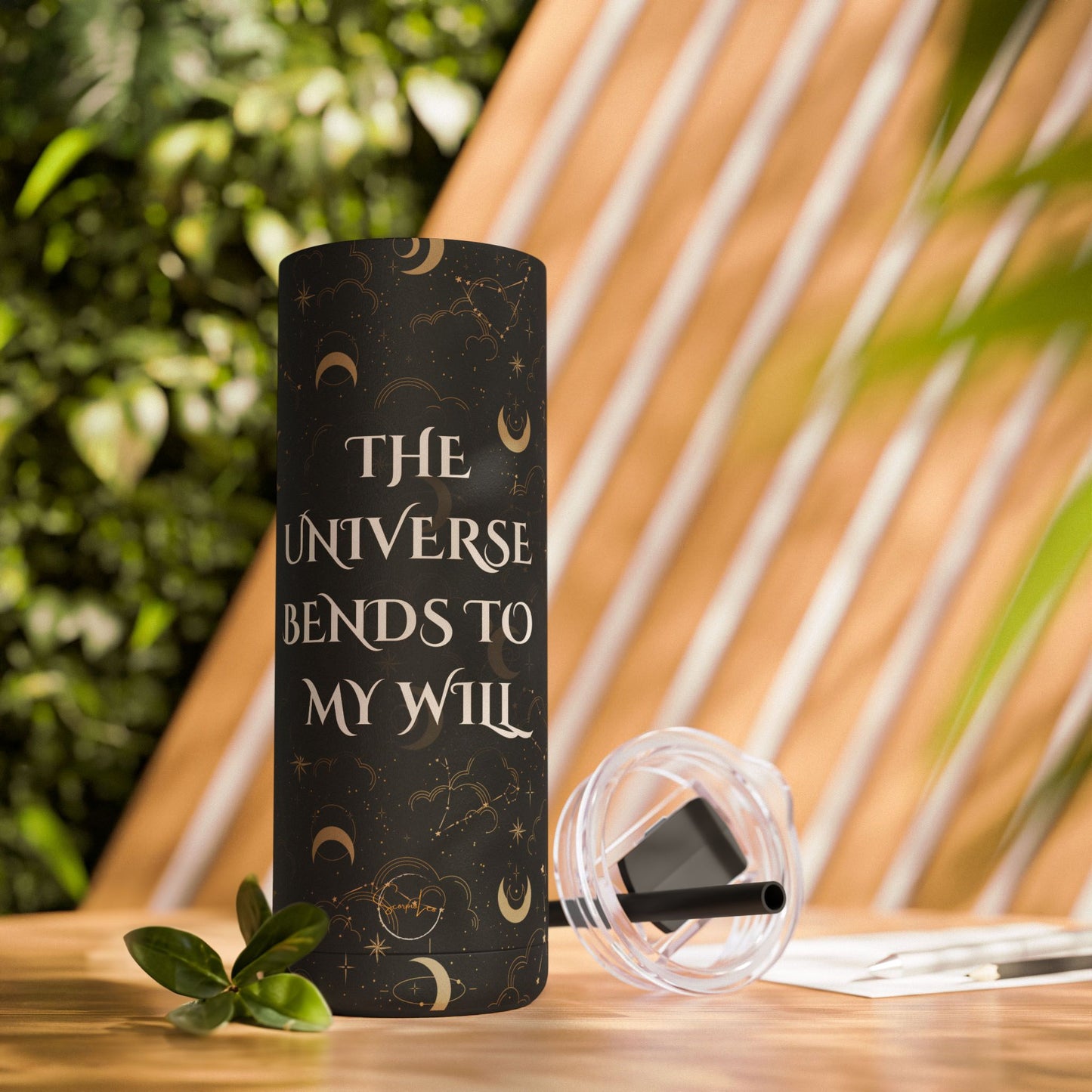 Celestial Skinny Tumbler - "The Universe Bends to My Will" - 20oz Matte Drinkware