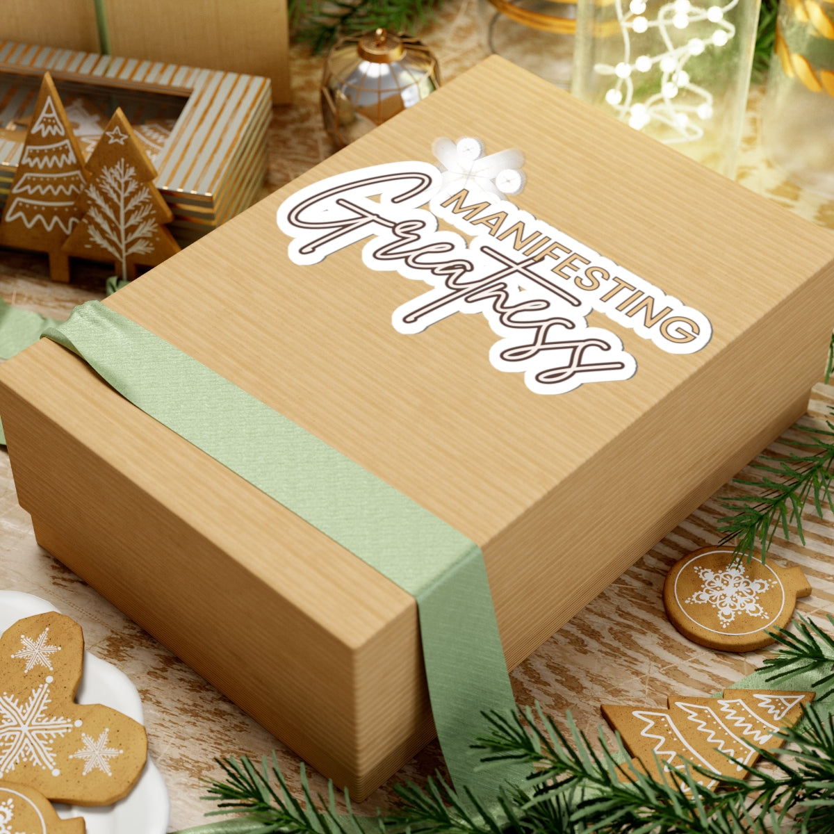 Manifesting Greatness Kiss-Cut Stickers | Inspirational Sticker for Journals, Laptops & Water Bottles