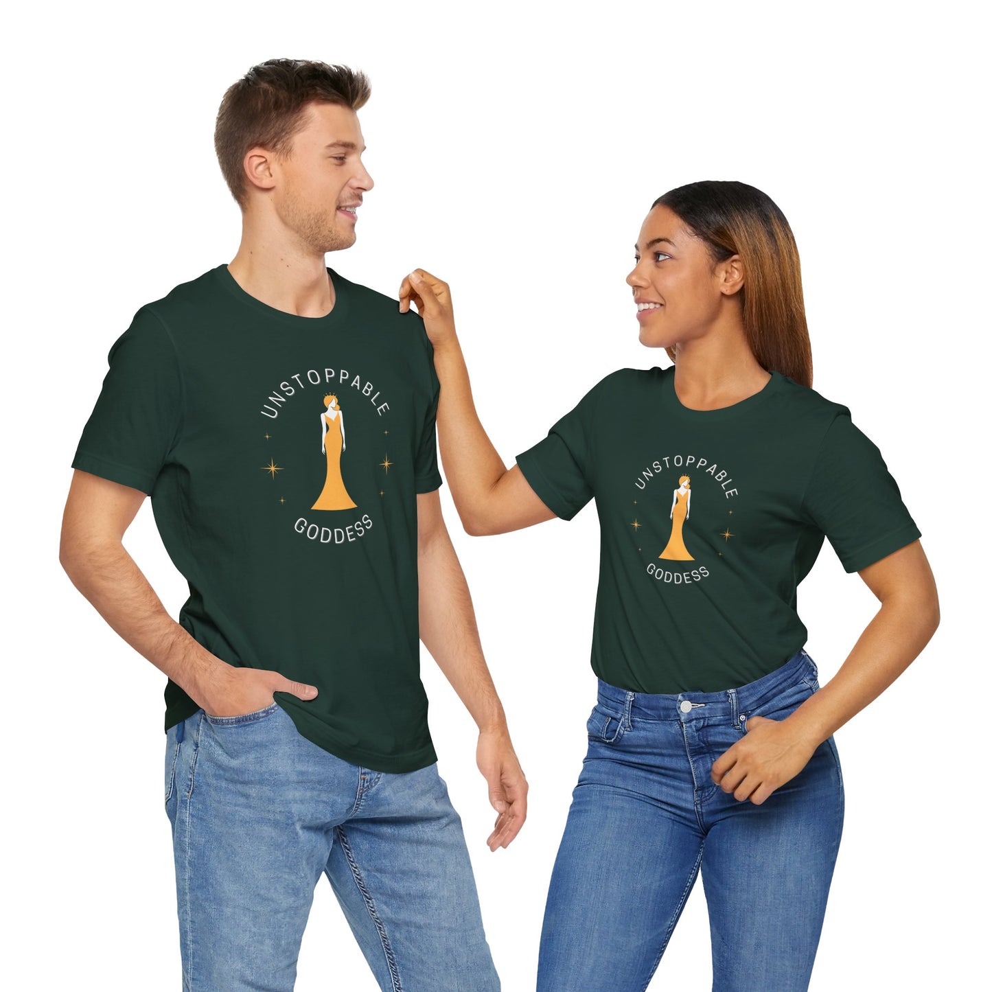 Unstoppable Goddess T-Shirt - Empowering Unisex Short Sleeve Tee