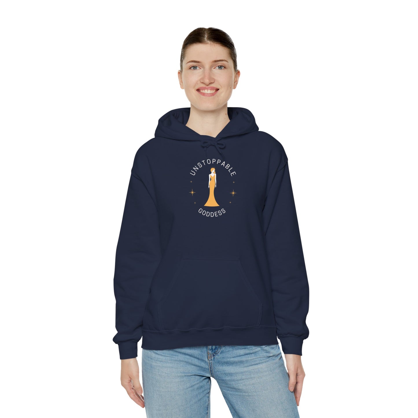 Unstoppable Goddess Hooded Sweatshirt - Empowering Unisex Heavy Blend™ Hoodie