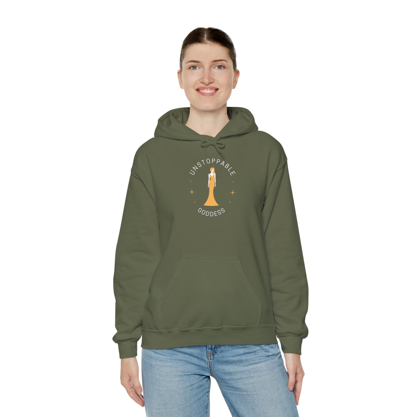 Unstoppable Goddess Hooded Sweatshirt - Empowering Unisex Heavy Blend™ Hoodie