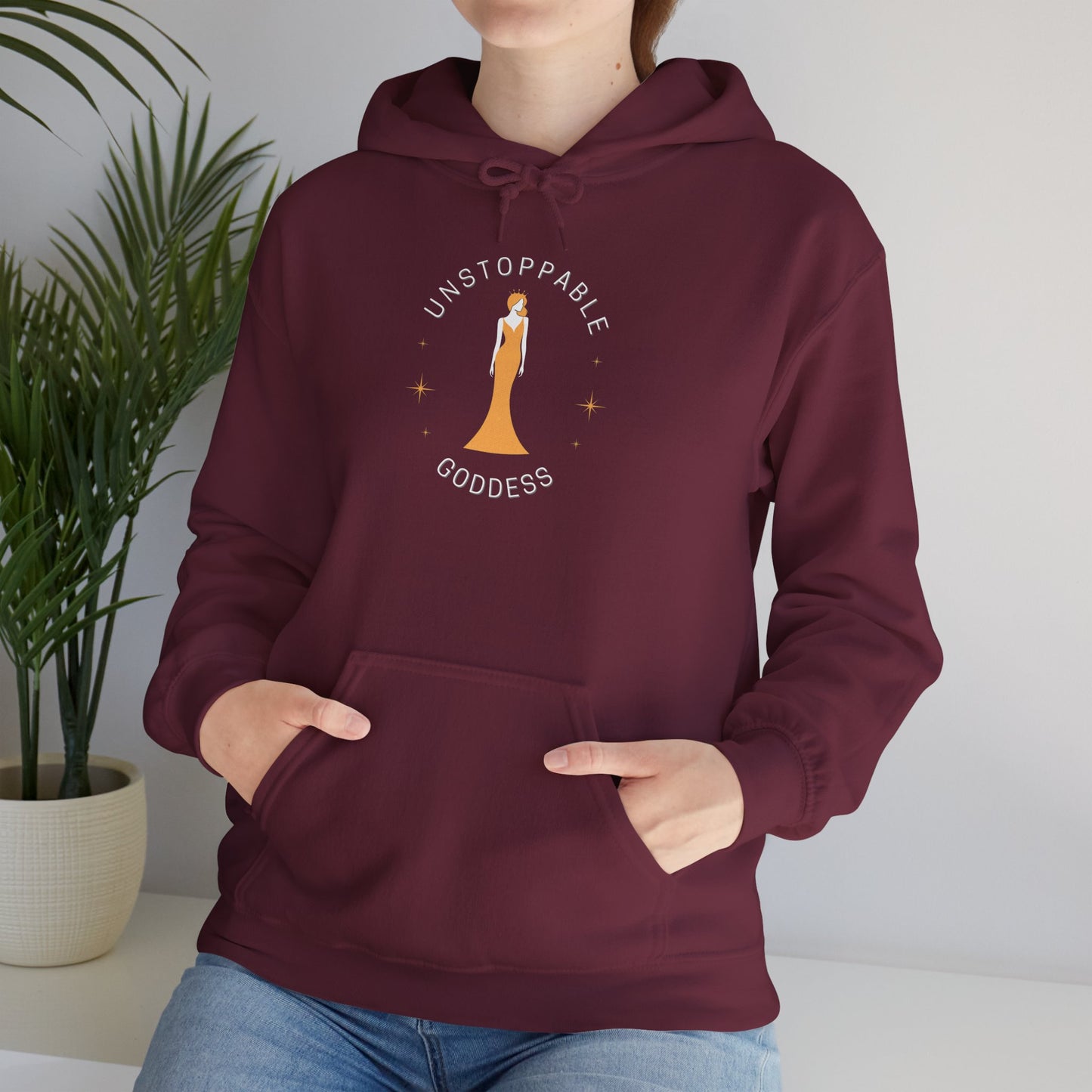 Unstoppable Goddess Hooded Sweatshirt - Empowering Unisex Heavy Blend™ Hoodie