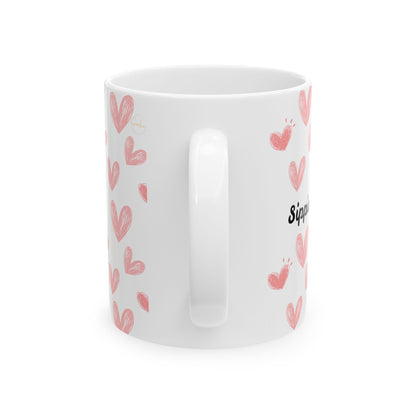 Self-Love Ceramic Mug | Cute Hearts Design | Perfect Gift for Anyone