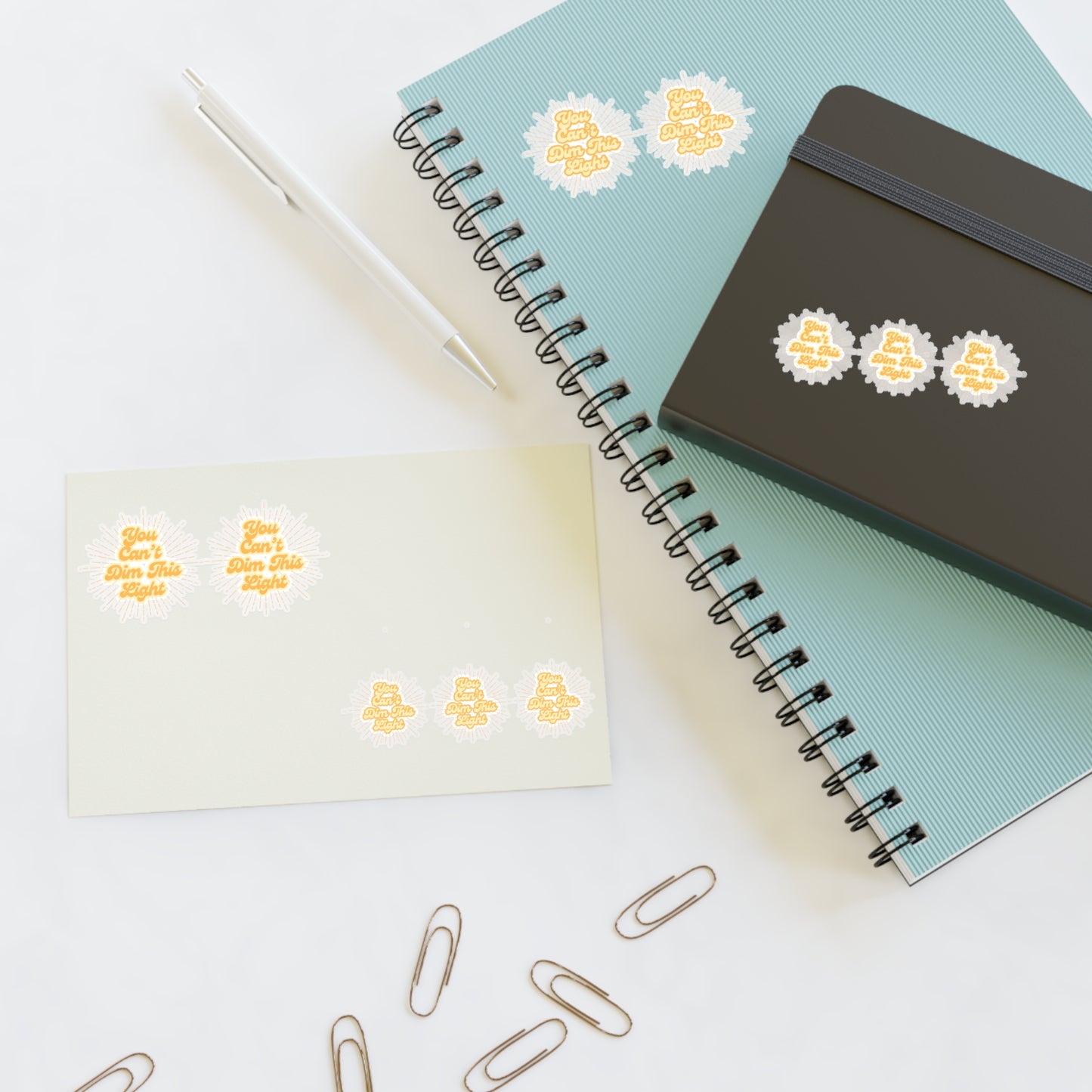 Inspirational Sticker Sheets - "You Can't Dim This Light" - Motivational Decor for Journals & Planners