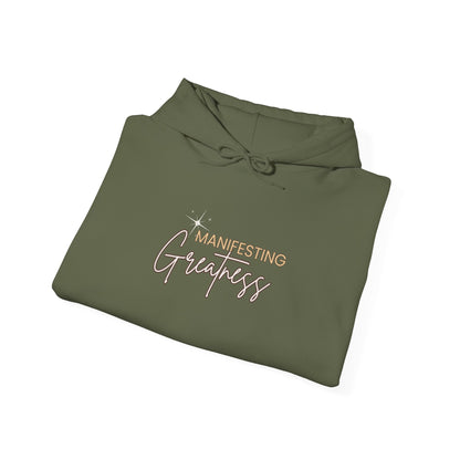 Manifesting Greatness Hoodie - Unisex Heavy Blend Sweatshirt for Empowerment & Comfort