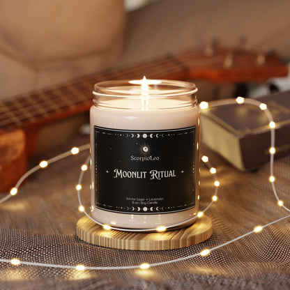 Moonlit Ritual Soy Candle — White Sage & Lavender 9oz