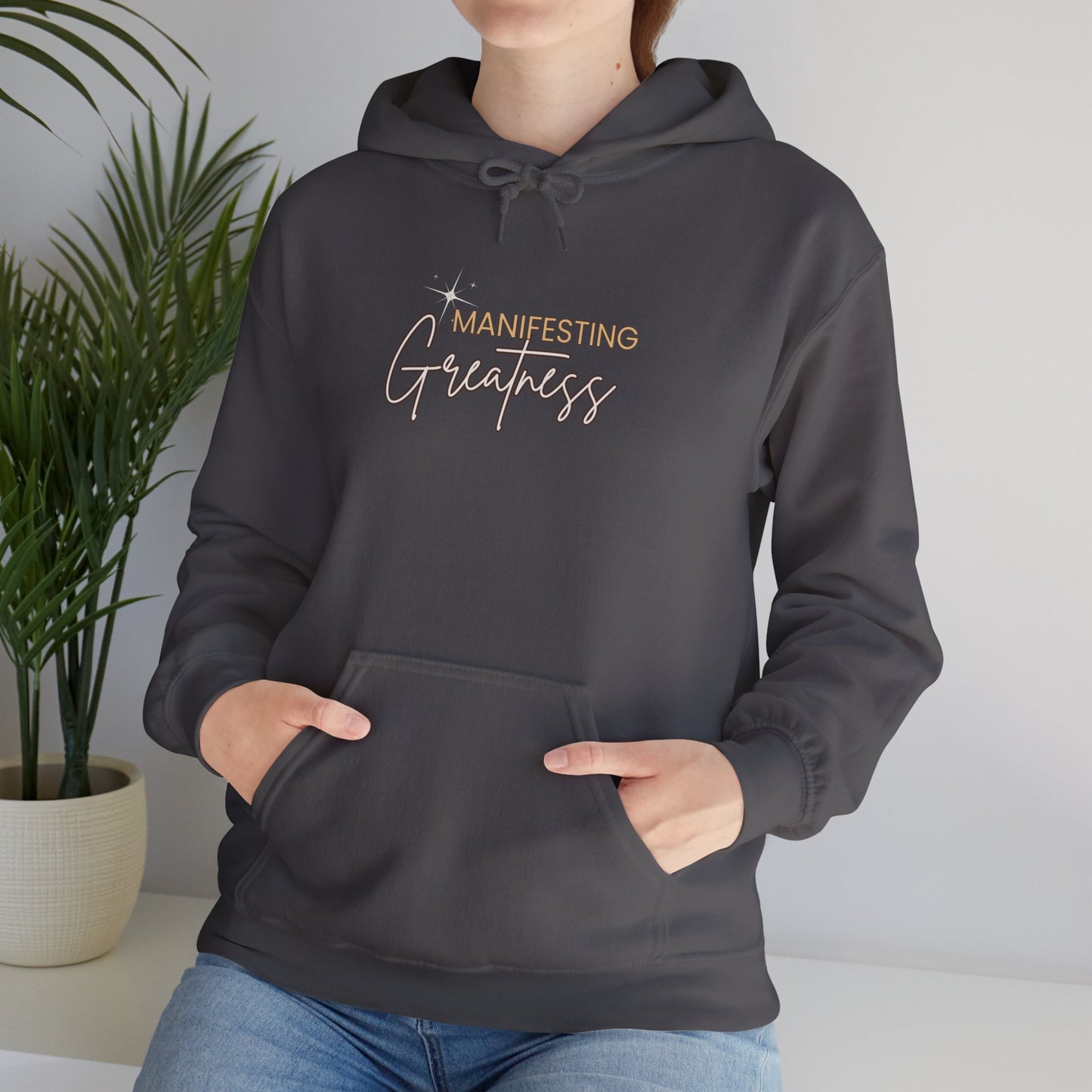Manifesting Greatness Hoodie - Unisex Heavy Blend Sweatshirt for Empowerment & Comfort
