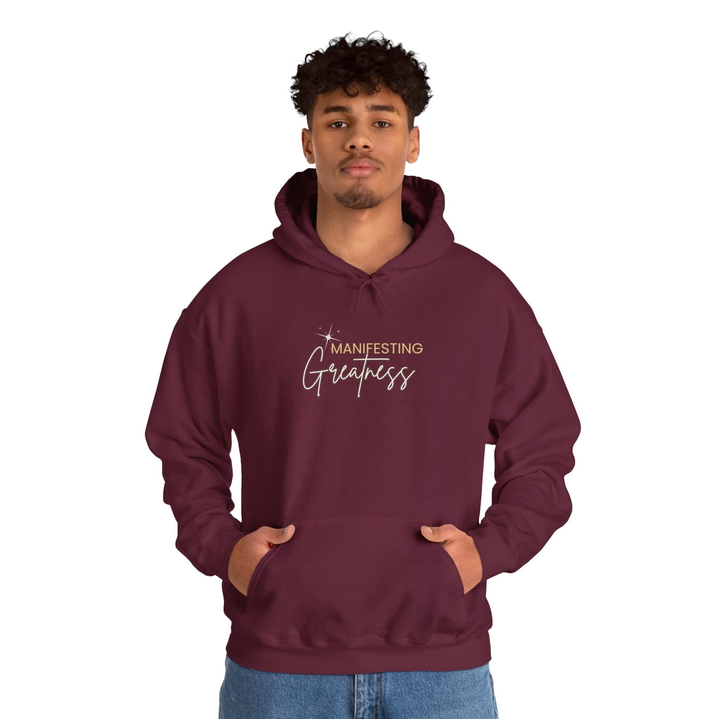 Manifesting Greatness Hoodie - Unisex Heavy Blend Sweatshirt for Empowerment & Comfort