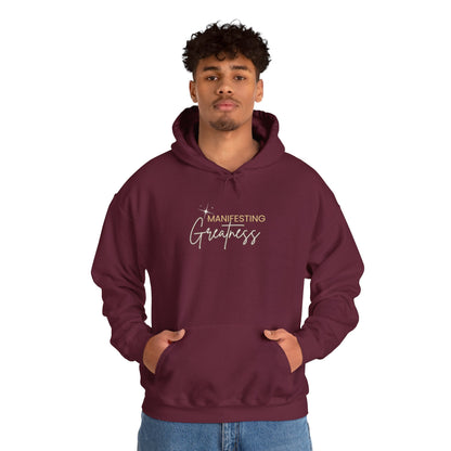 Manifesting Greatness Hoodie - Unisex Heavy Blend Sweatshirt for Empowerment & Comfort