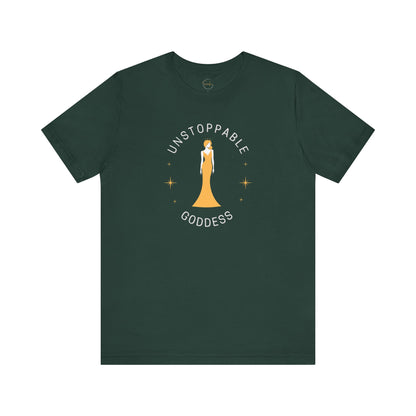 Unstoppable Goddess T-Shirt - Empowering Unisex Short Sleeve Tee