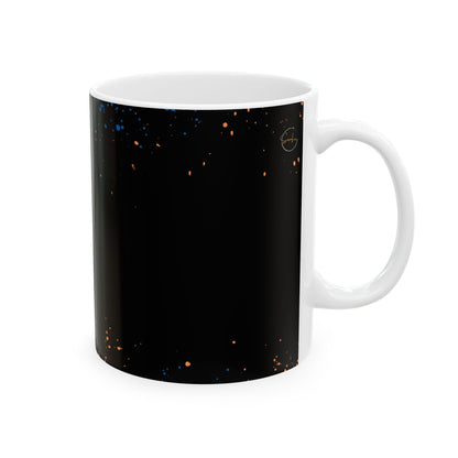 Mug with 'Too Glam to Give a Damn' Quote Neon Paint Splash Design