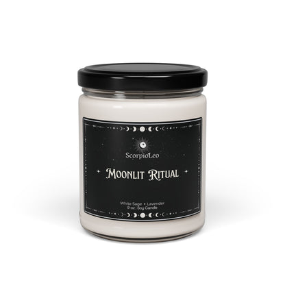 Moonlit Ritual Soy Candle — White Sage & Lavender 9oz