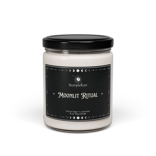 Moonlit Ritual Soy Candle — White Sage & Lavender 9oz