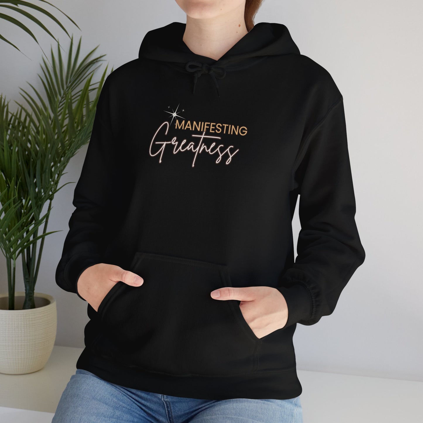 Manifesting Greatness Hoodie - Unisex Heavy Blend Sweatshirt for Empowerment & Comfort