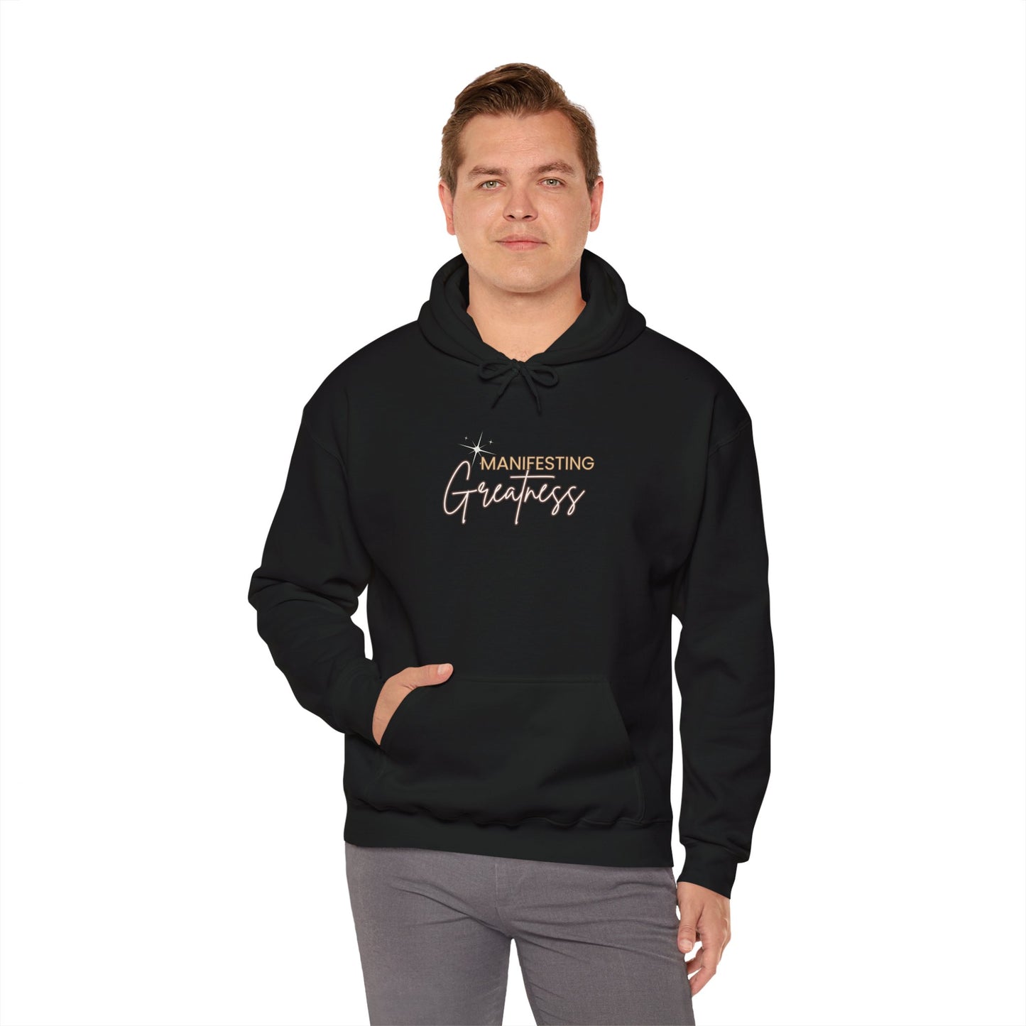 Manifesting Greatness Hoodie - Unisex Heavy Blend Sweatshirt for Empowerment & Comfort
