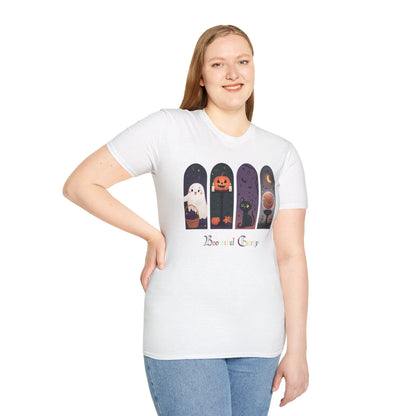 Halloween Unisex Tee, Boo-tiful Energy Quote, Ghost, Cat, Pumpkin, Crystal Ball T-shirt, Cute Fall Shirt