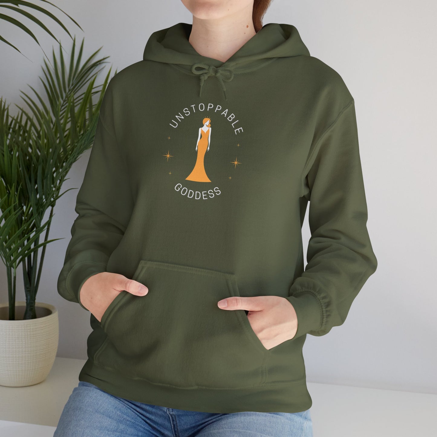 Unstoppable Goddess Hooded Sweatshirt - Empowering Unisex Heavy Blend™ Hoodie