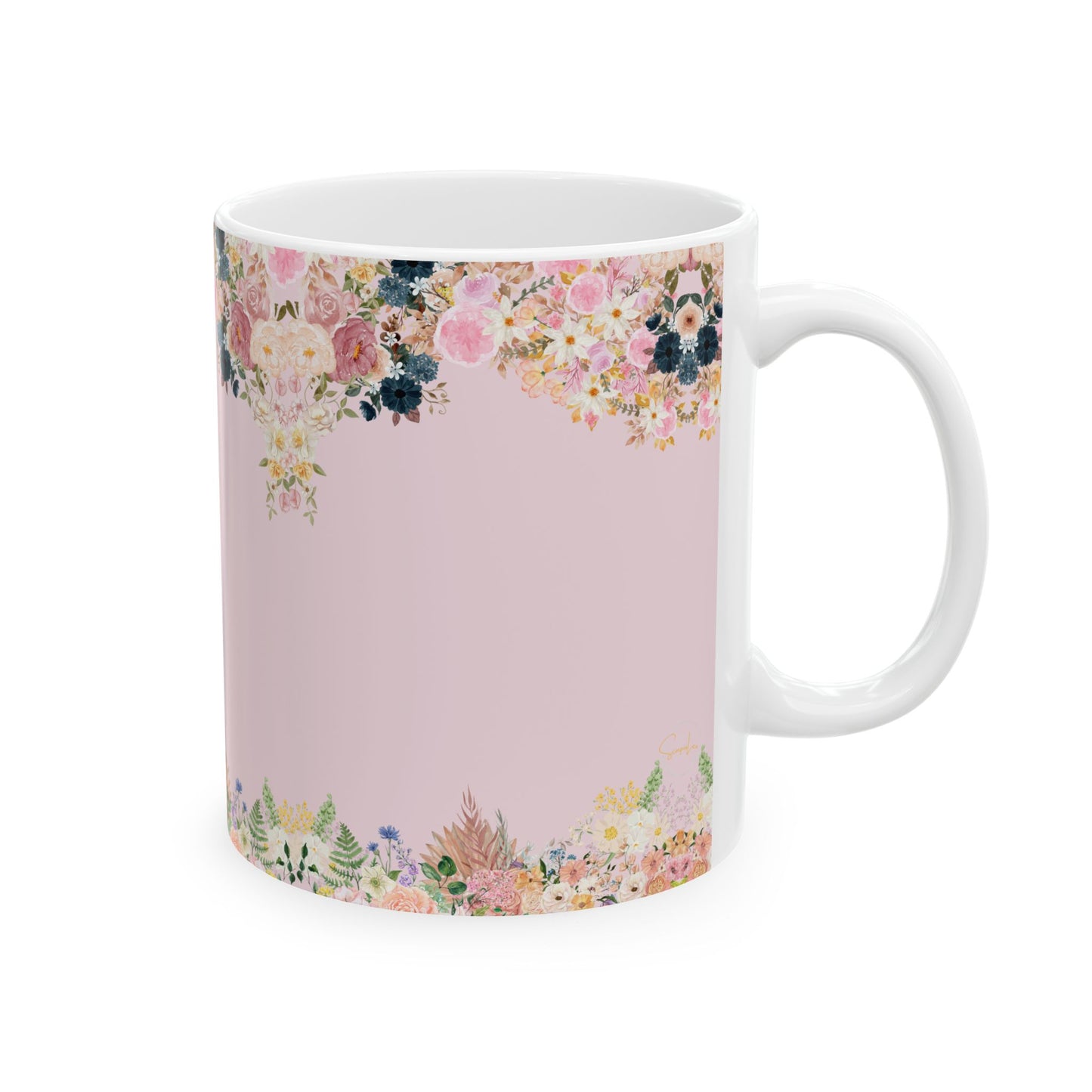 Floral Ceramic Mug – Beautiful Blooming Design for Coffee Lovers