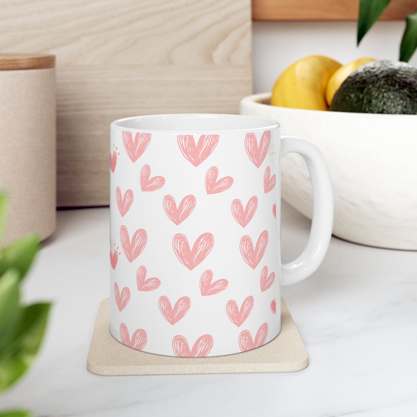 Self-Love Ceramic Mug | Cute Hearts Design | Perfect Gift for Anyone