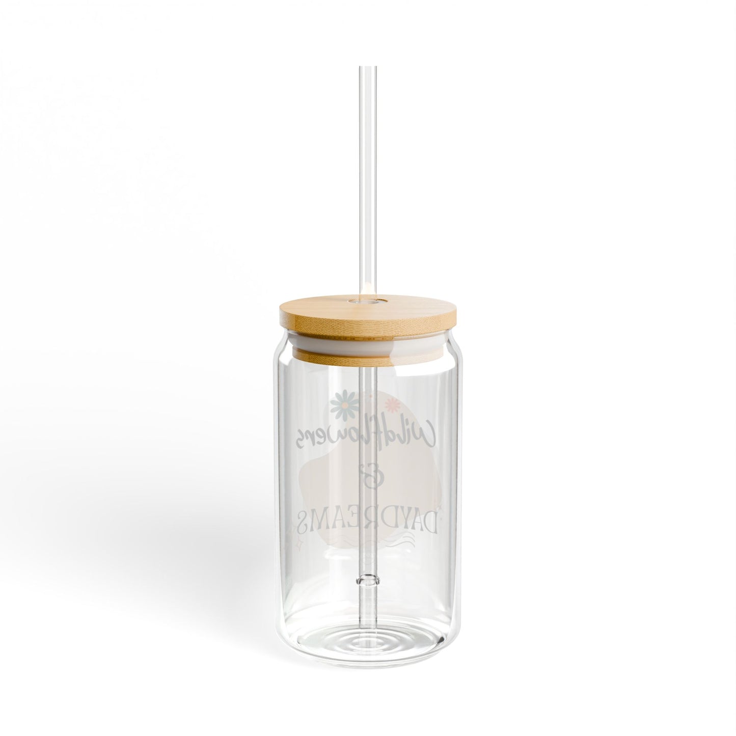 Wildflowers & Daydreams Sipper Glass with Bamboo Lid and Straw