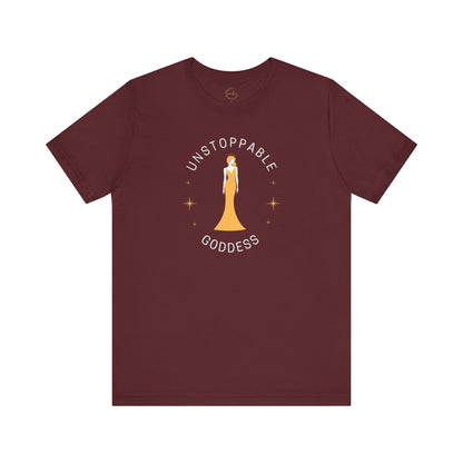 Unstoppable Goddess T-Shirt - Empowering Unisex Short Sleeve Tee