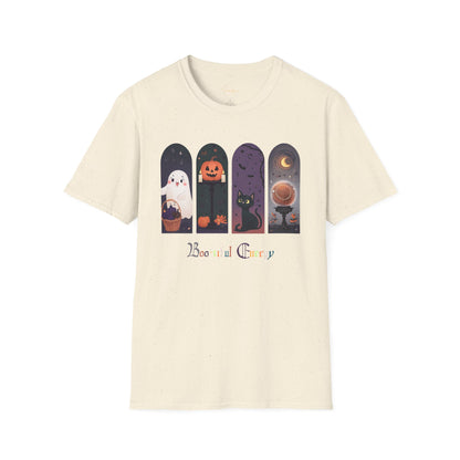 Halloween Unisex Tee, Boo-tiful Energy Quote, Ghost, Cat, Pumpkin, Crystal Ball T-shirt, Cute Fall Shirt