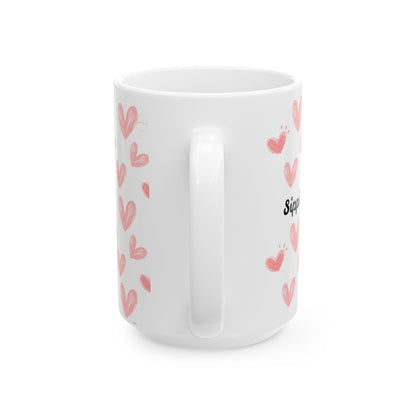Self-Love Ceramic Mug | Cute Hearts Design | Perfect Gift for Anyone