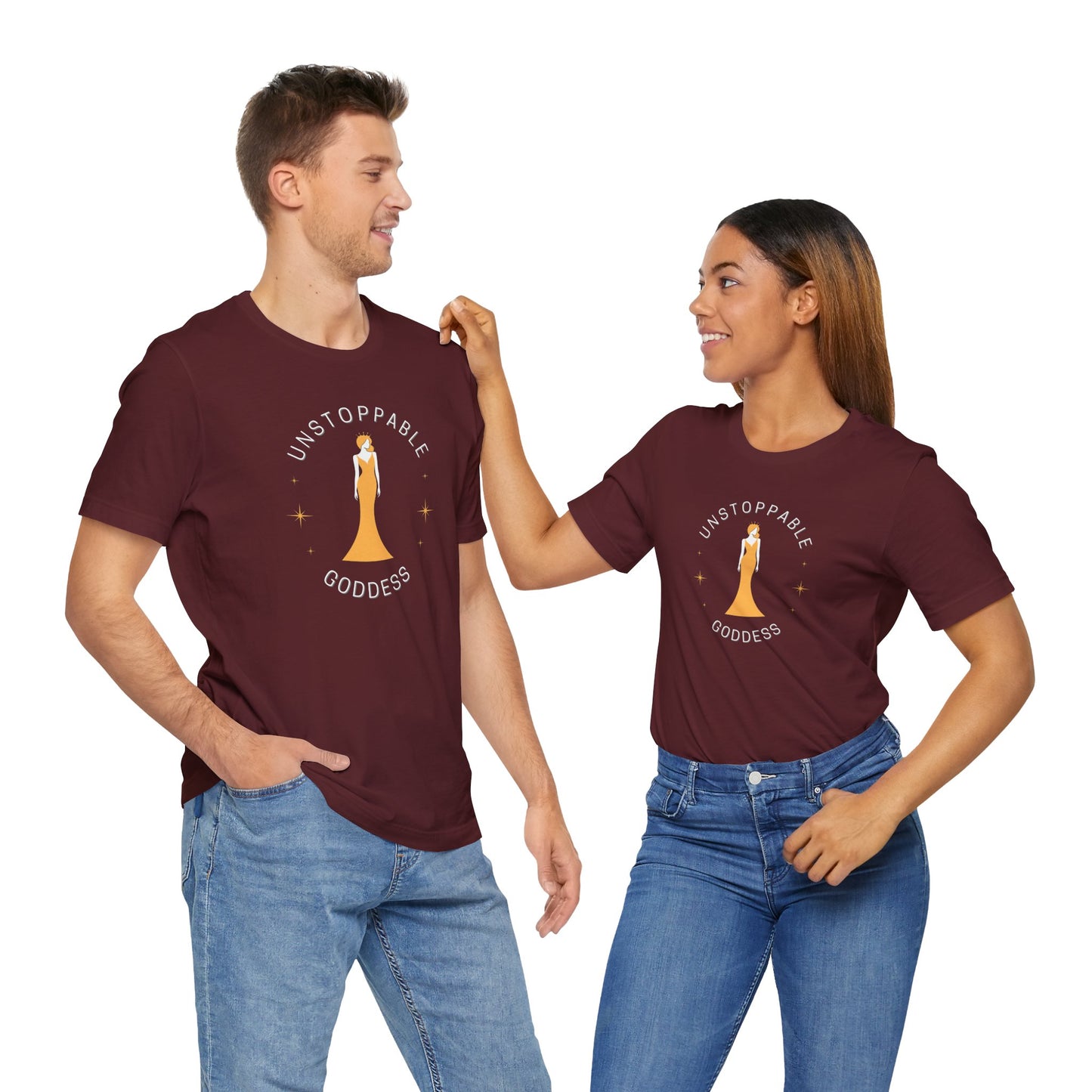 Unstoppable Goddess T-Shirt - Empowering Unisex Short Sleeve Tee