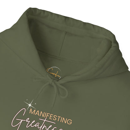 Manifesting Greatness Hoodie - Unisex Heavy Blend Sweatshirt for Empowerment & Comfort