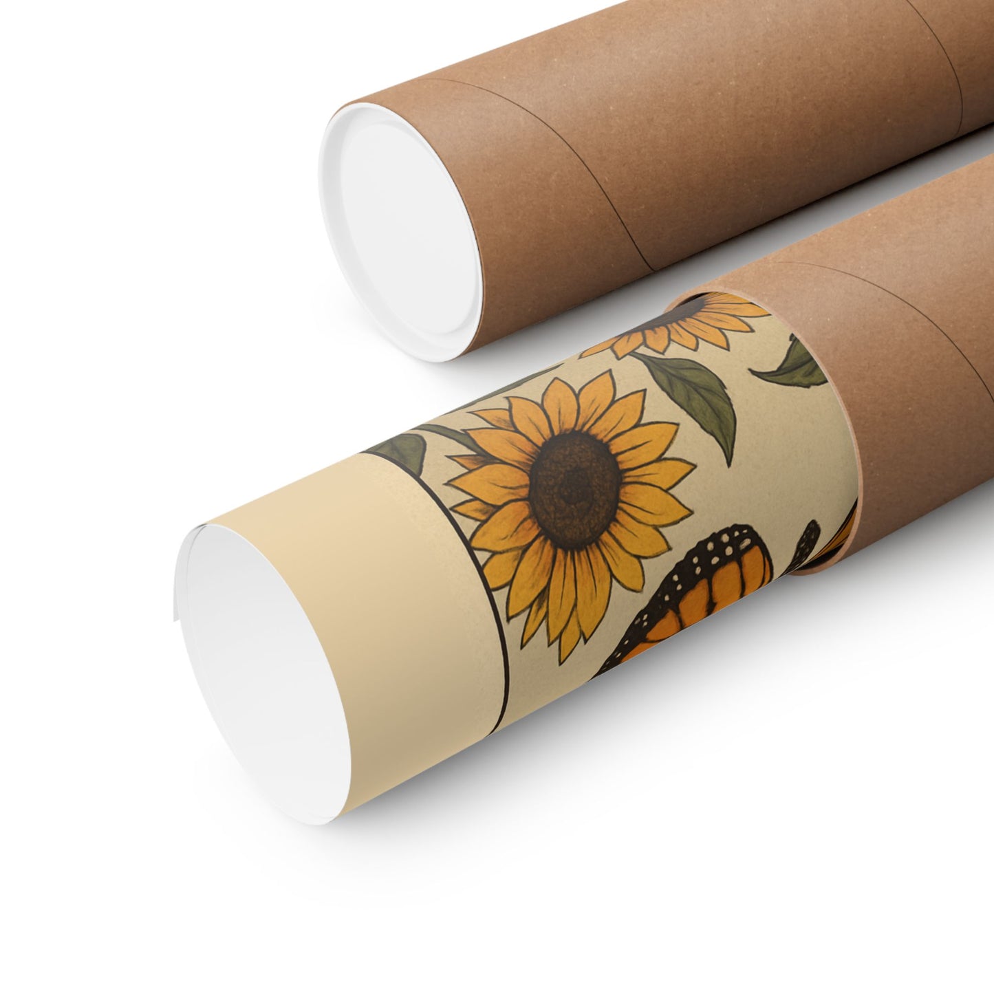 Inspirational Matte Vertical Poster - "I Am Aligned" with Butterfly and Sunflowers