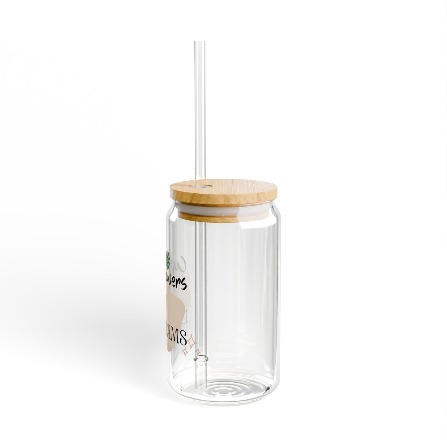 Wildflowers & Daydreams Sipper Glass with Bamboo Lid and Straw
