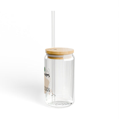 Wildflowers & Daydreams Sipper Glass with Bamboo Lid and Straw