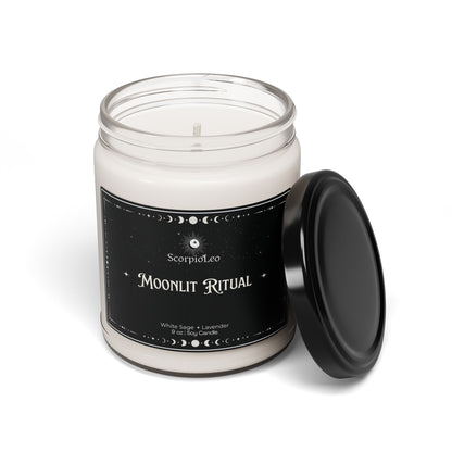 Moonlit Ritual Soy Candle — White Sage & Lavender 9oz