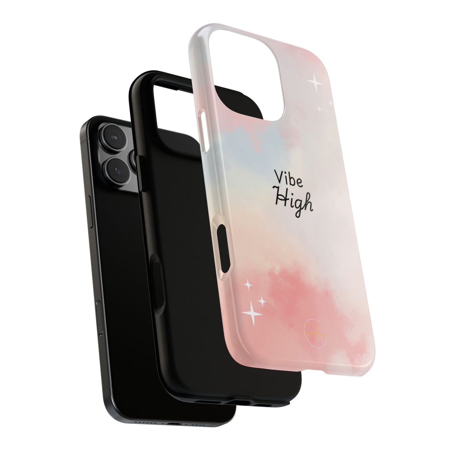 Phone Case - Vibe High Quote Pink Sky Magic Sparkle