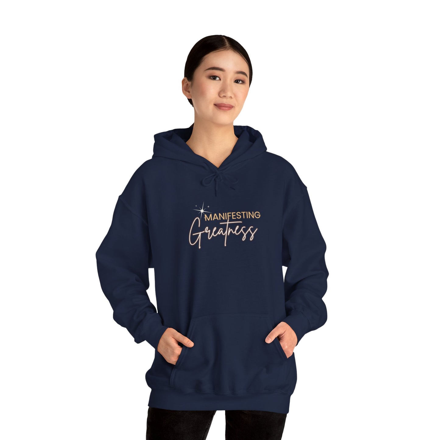 Manifesting Greatness Hoodie - Unisex Heavy Blend Sweatshirt for Empowerment & Comfort