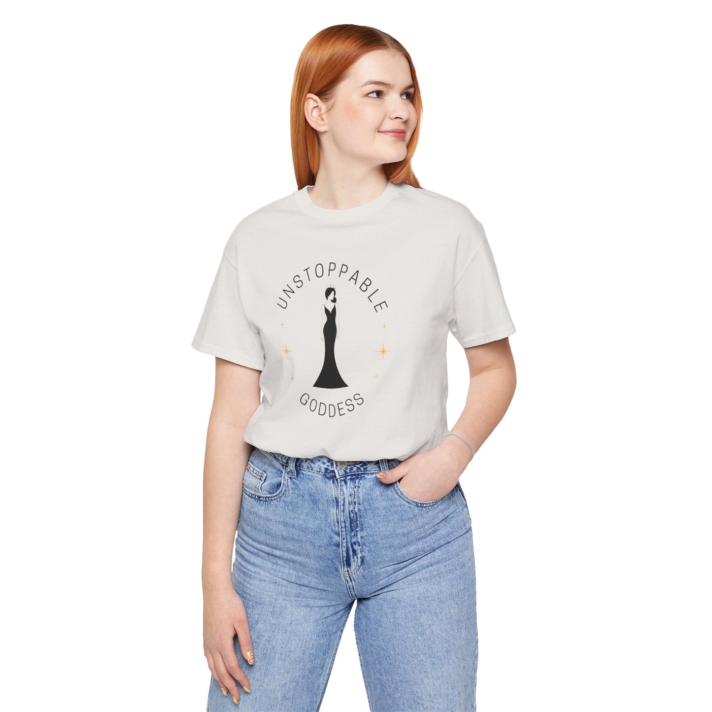 Unstoppable Goddess T-Shirt - Empowering Unisex Short Sleeve Tee
